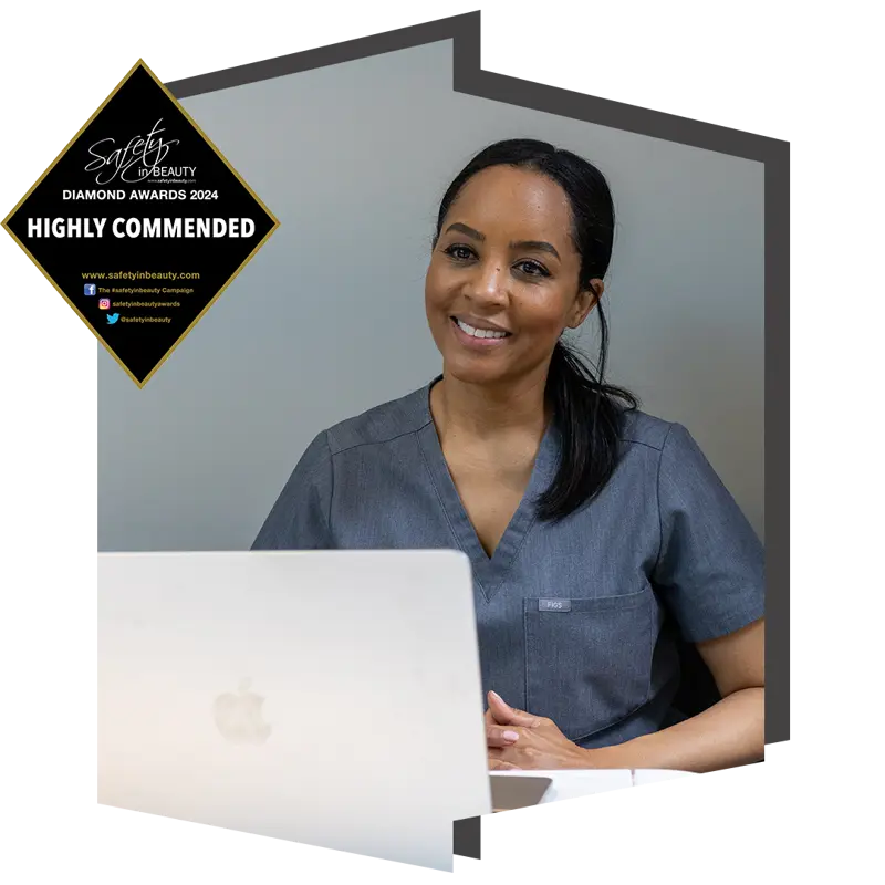 Dr Natasha Berridge won Highly Commended for Best Surgical Transformation award for Safety in Beauty Awards 2024