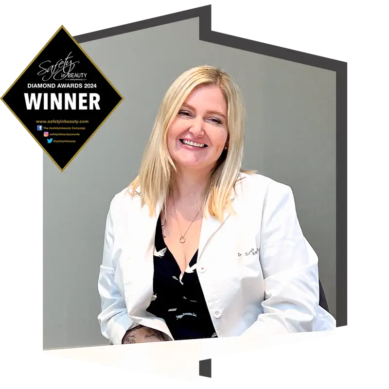Dr Sarah Jenkins of The Door W4 wins the Rising Star Award at the Safety in Beauty Awards 2024